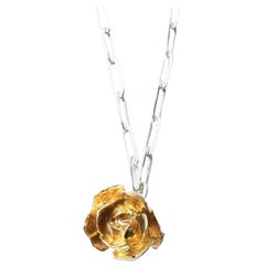 Rose Halskette mit Blumen-Silberkette J Dauphin