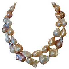 Michael Kneebone Multicolored Cloud Pearl Double Strand Necklace Michael Kneebone Multicolored Cloud Pearl Double Strand Necklace