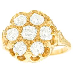 Antique Diamond Set Candlelight Gold Ring