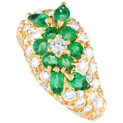 Graff Ring aus 18 Karat Gelbgold mit 2,26 Karat Diamant und Smaragd