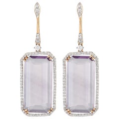 Pendientes de gota de oro amarillo de 18 quilates Casato de 1,08 ct de diamantes y amatista