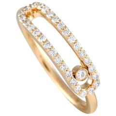14K Yellow Gold 0.30ct Diamond Sliding Ring
