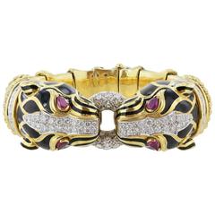 David Webb Black Panther and Diamond Bracelet 12
