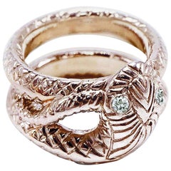 Weißer Diamant-Schlangenring im viktorianischen Stil Cocktail-Ring