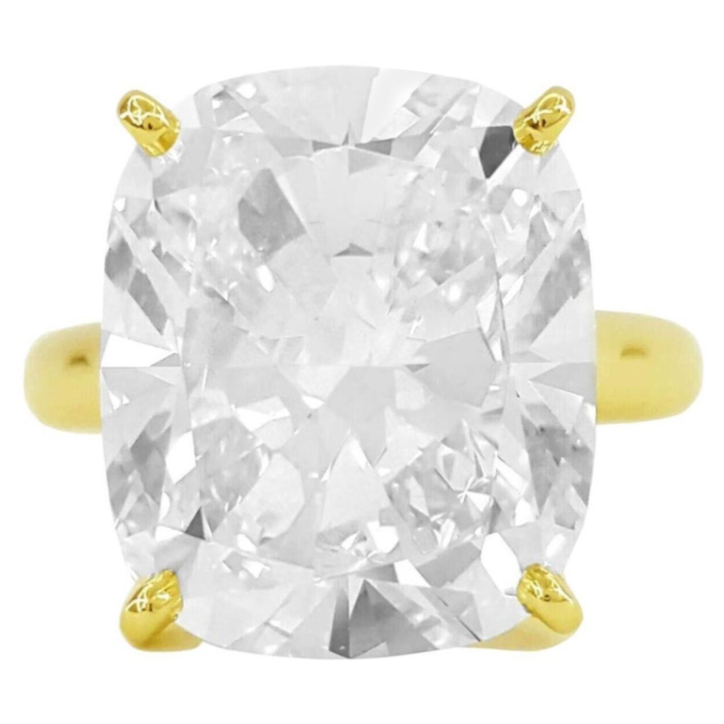 Anillo de oro amarillo de 18 quilates con diamante talla cojín de 8,64 quilates certificado por el GIA en venta
