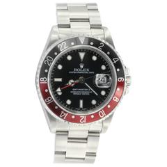Vintage Rolex Stainless Steel GMT Master II Red Black Coca Cola automatic Wristwatch