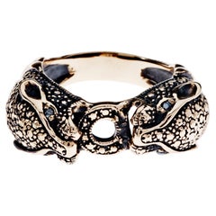 Anello del Giaguaro Diamante Nero Oro Gioielli Animali
