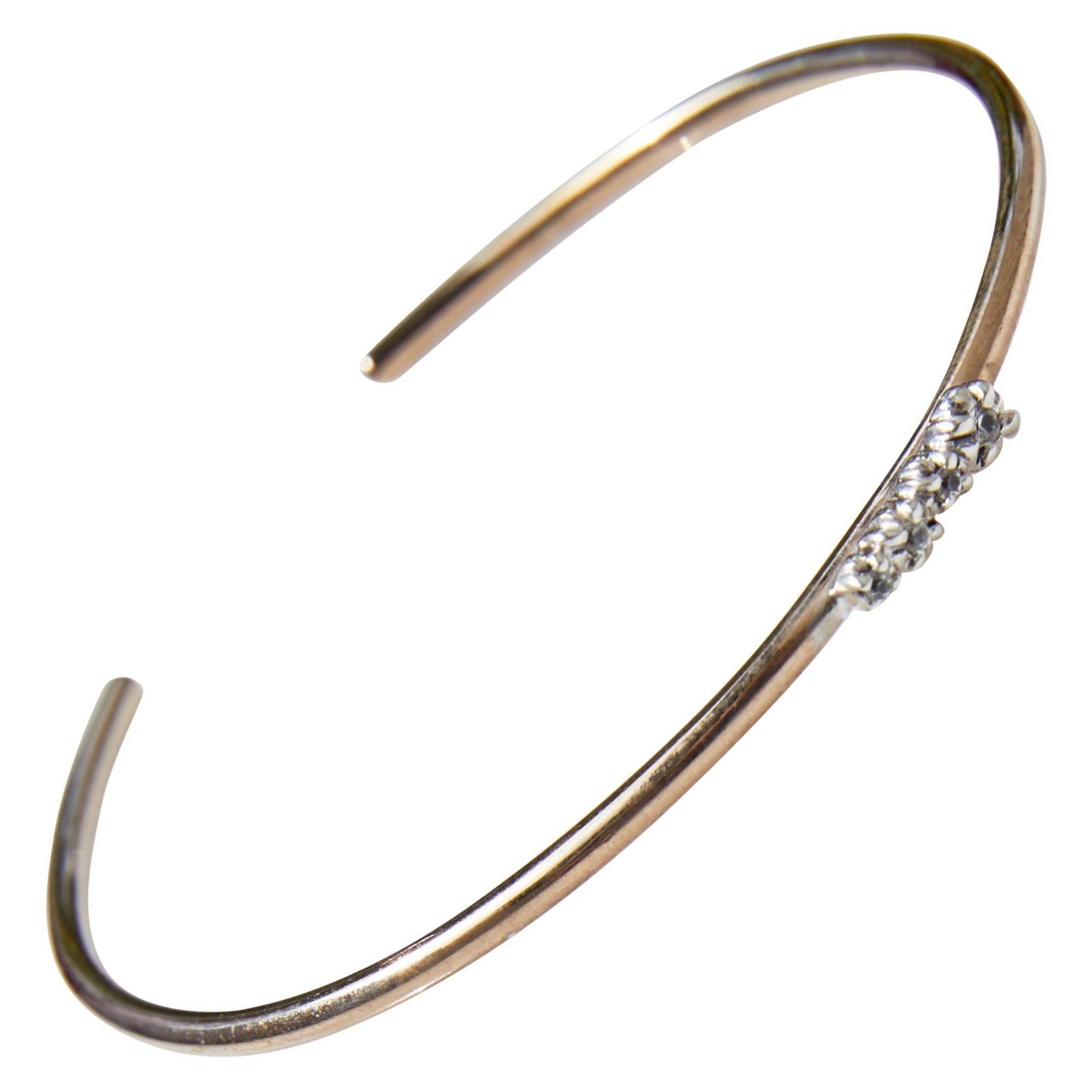 Love-Armreif aus Gold mit weißen Diamanten im viktorianischen Stil