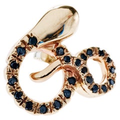 Pendiente Serpiente Diamante Negro Oro