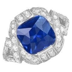 AGL 5,96 carats saphir cachemire avec nœud papillon, platine
