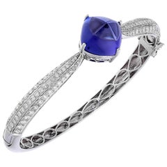 Bracciale di tanzanite naturale con diamante in oro 18 carati
