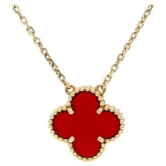 Van Cleef & Arpels Collar Alhambra Cornalina Vintage Oro Amarillo 18ct 5g