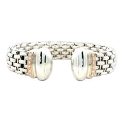 Fope Italy Diamond Silver and Palladium Cuff