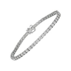 Bracelet tennis G SI en or blanc 14 carats serti de diamants naturels de 2,00 carats, 7''