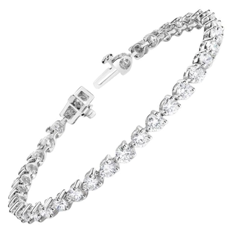 Bracciale tennis Beauvince con diamanti a 3 punte (10,47 carati di diamanti) in platino