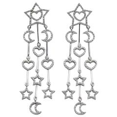 Diamond Star Moon Heart Chandelier Earrings 9
