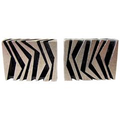 Harold Fithian Sterling Silver Abstract Cufflinks