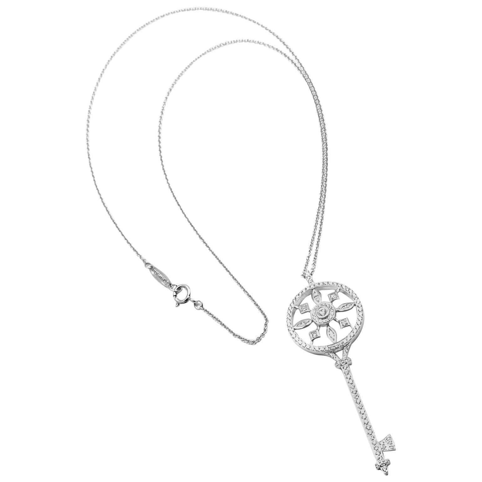 Tiffany & Co Diamond Kaleidoscope Key Platinum Pendant Necklace
