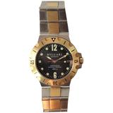 Bulgari Montre-bracelet automatique Scuba en or jaune et acier inoxydable pour femmes