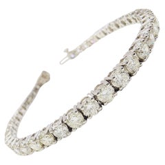 13,45 Karat natürliches Diamant-Tennisarmband 14 Karat Weißgold