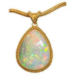 Steven Battelle 27.7 Carats Ethiopian Welo Opal 22K Gold Pendant