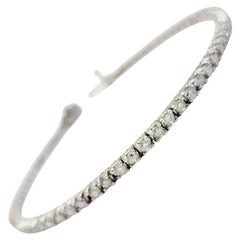 3,05 Karat natürliches Diamant-Tennisarmband aus 14 Karat Weißgold
