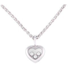 Chopard Happy Diamonds Collier cœur en or blanc 18 carats CH01-093024