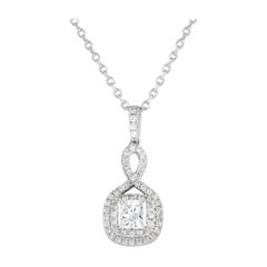 14K White Gold 0.50ct Diamond Pendant Necklace MF06-100124
