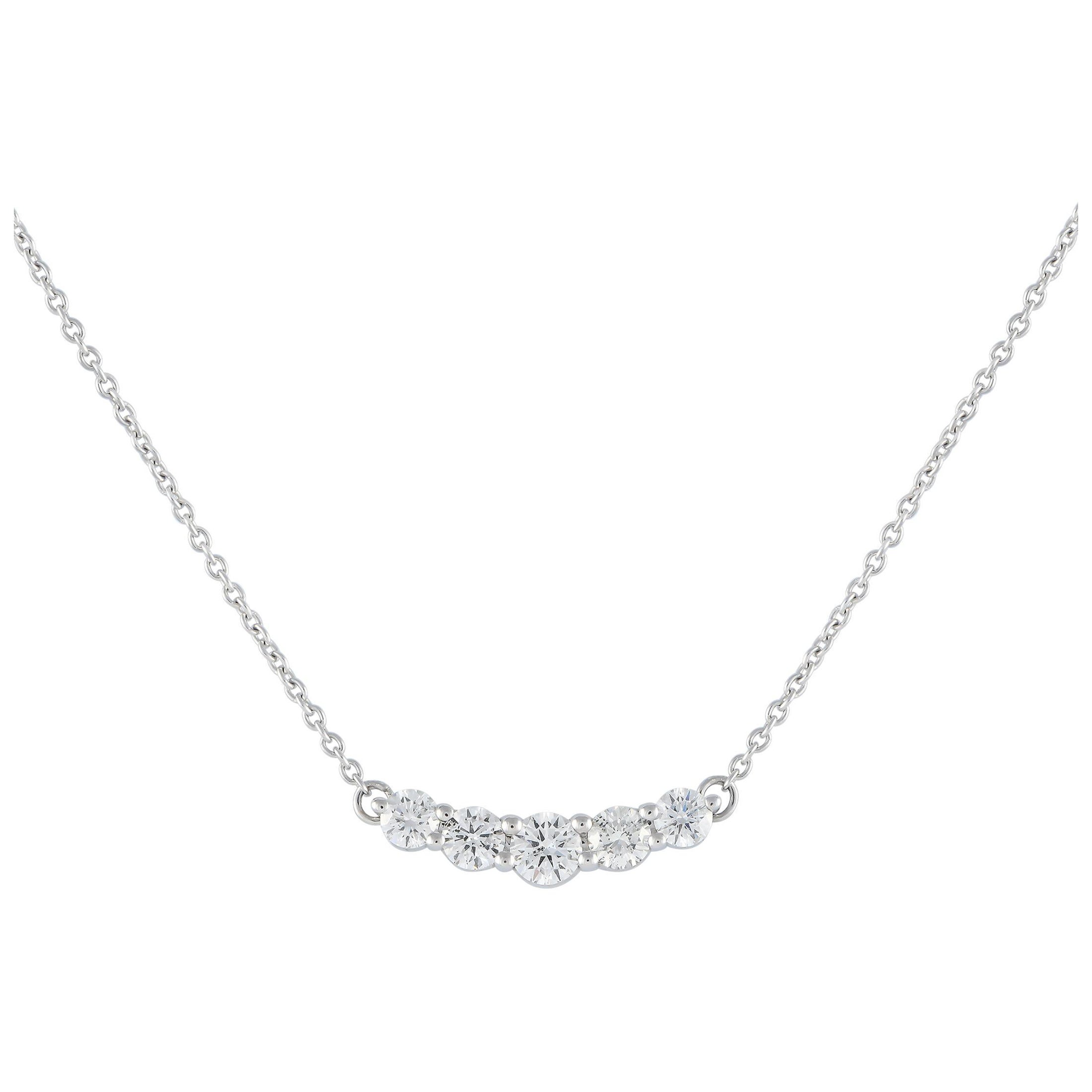 14K White Gold 0.50ct Diamond Necklace MF08-100124