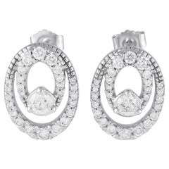 14K White Gold 1.0ct Diamond Earrings MF09-100124