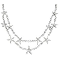 Asprey Daisy 18K White Gold 5.76ct Diamond Necklace AD02-101424
