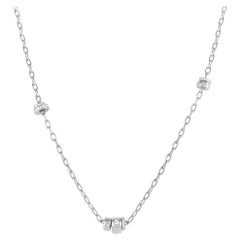 Pomellato 18K White Gold 7.50ct Diamond Station Necklace PO27-102124