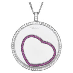 Collar Chopard Happy Diamonds Oro Blanco 18K 1,31ct Diamantes y Rubíes