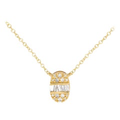 14K Yellow Gold 0.13ct Diamond Necklace PN15563