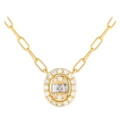 14K Yellow Gold 0.35ct Diamond Link Necklace pn15566-Y