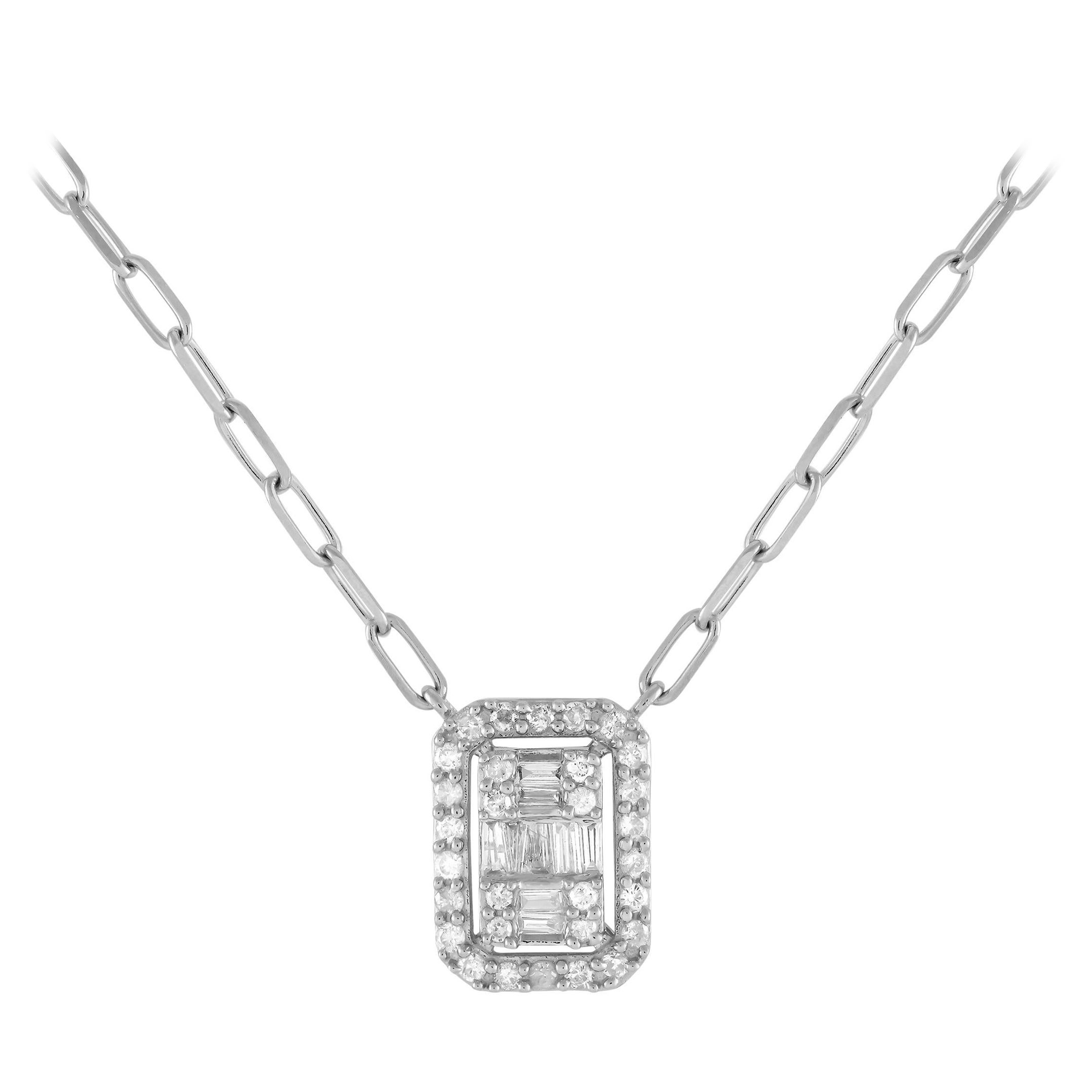 14K White Gold 0.40ct Diamond Necklace NK01380