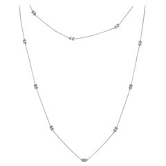 Collar de diamantes de 0,82 ct en oro blanco de 14 quilates NK01642-W