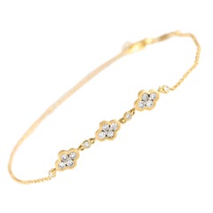 14K Gelbgold 0,25 Karat Diamant Quatrefoil-Armband BR09875-Y