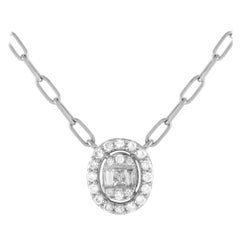 14K White Gold 0.35ct Diamond Link Necklace PN15565-W