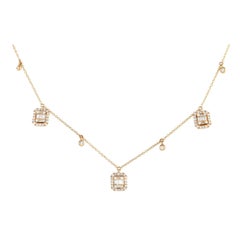 Collana con cuscino di diamanti in oro giallo 14K da 0,58 carati PN14842