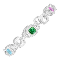 Tiffany & Co Bracelet en diamant et pierres précieuses de 3,50 ct, platine