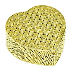 Vintage Tiffany & Co Gold Heart Pill Box