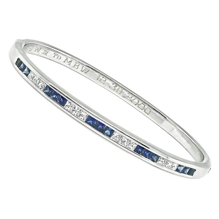 1.50ct Sapphire 0.60ct Diamond Bangle