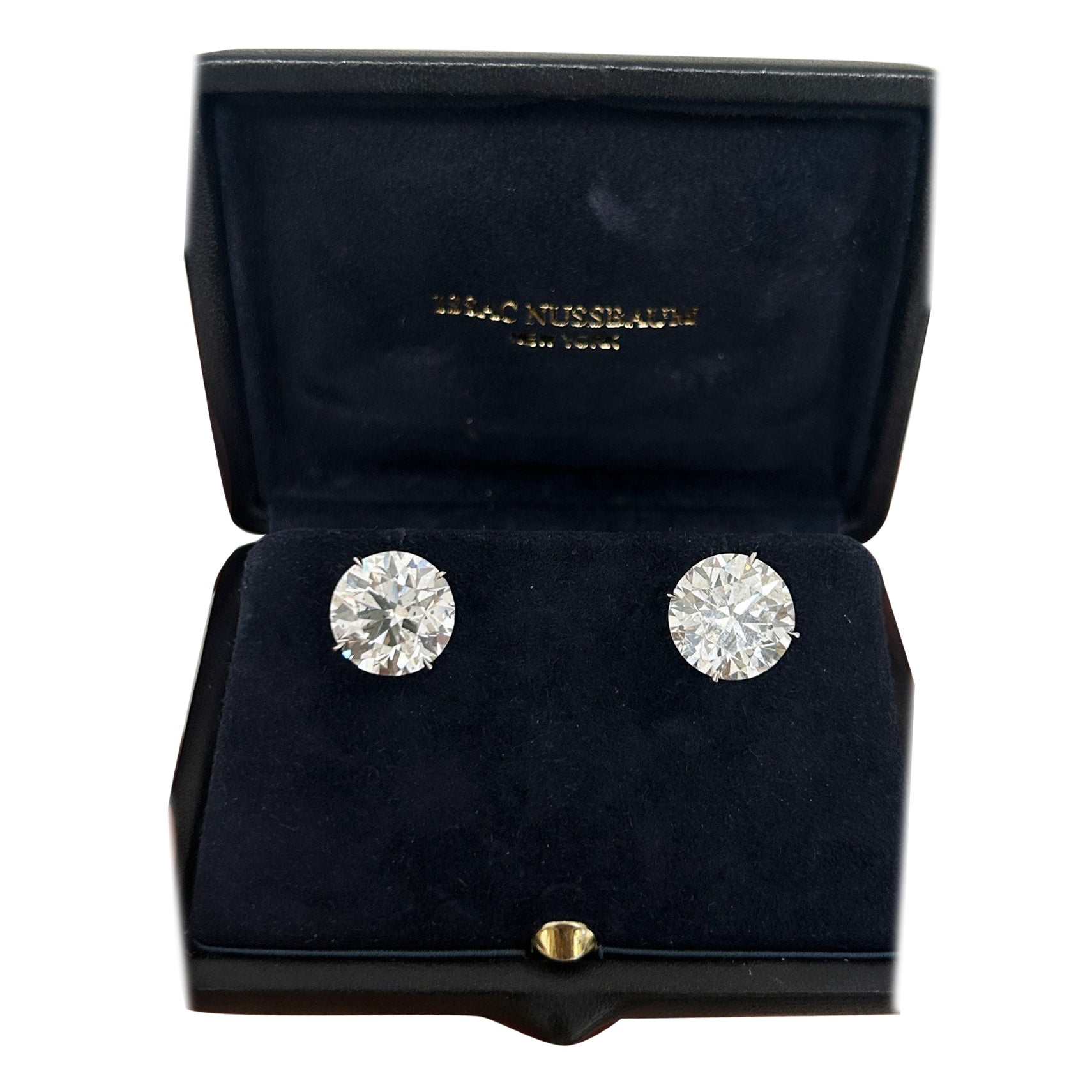 Issac Nussbaum Platinum Martini Set Natural Round Diamond Earrings