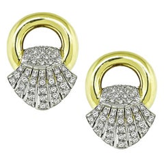 1.80ct Diamond Two Tone Gold Earrings
