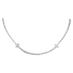 Tiffany T Smile pendant small 18K Rose Gold Diamond .10CT 16-18''