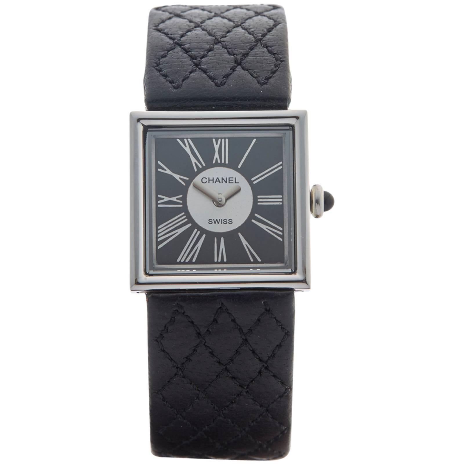 Chanel Ladies Platinum Mademoiselle Quartz Wristwatch
