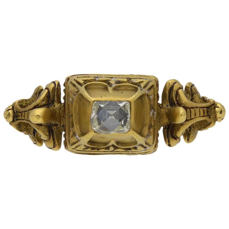 Antique Renaissance 16th Century Diamond Gold Ring