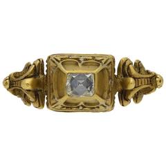 Antique Renaissance 16th Century Diamond Gold Ring 6