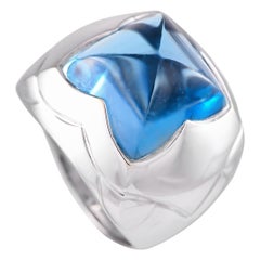 Bvlgari Pyramid 18K White Gold Topaz Ring BV02-093024